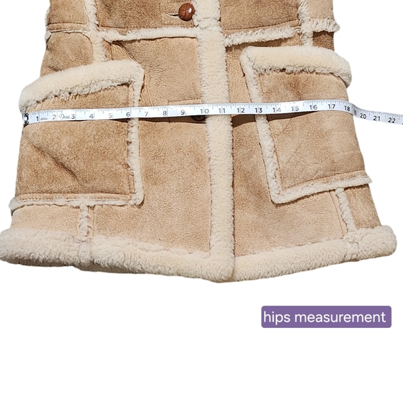 BERT PALEY Womens 100% Pure Wool Sheepakin Shearling Suede Rancher Jaclet Size 8 - Picture 15 of 16